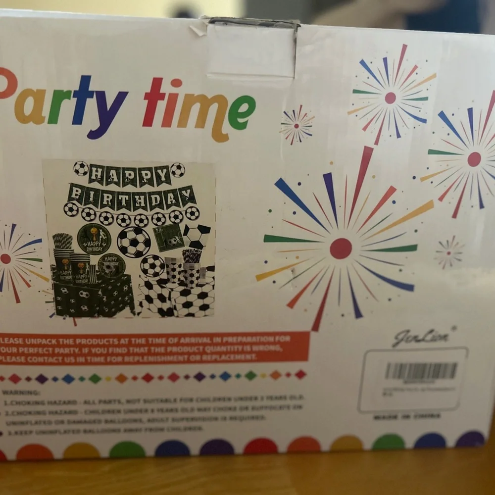 Party Time Birthday Decoration Set - Multicolor - Soccer ⚽️ Themed